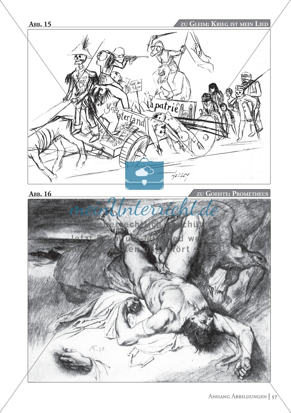 Goethe - Prometheus: Erläuterung, Zeichnung und Text Preview 2