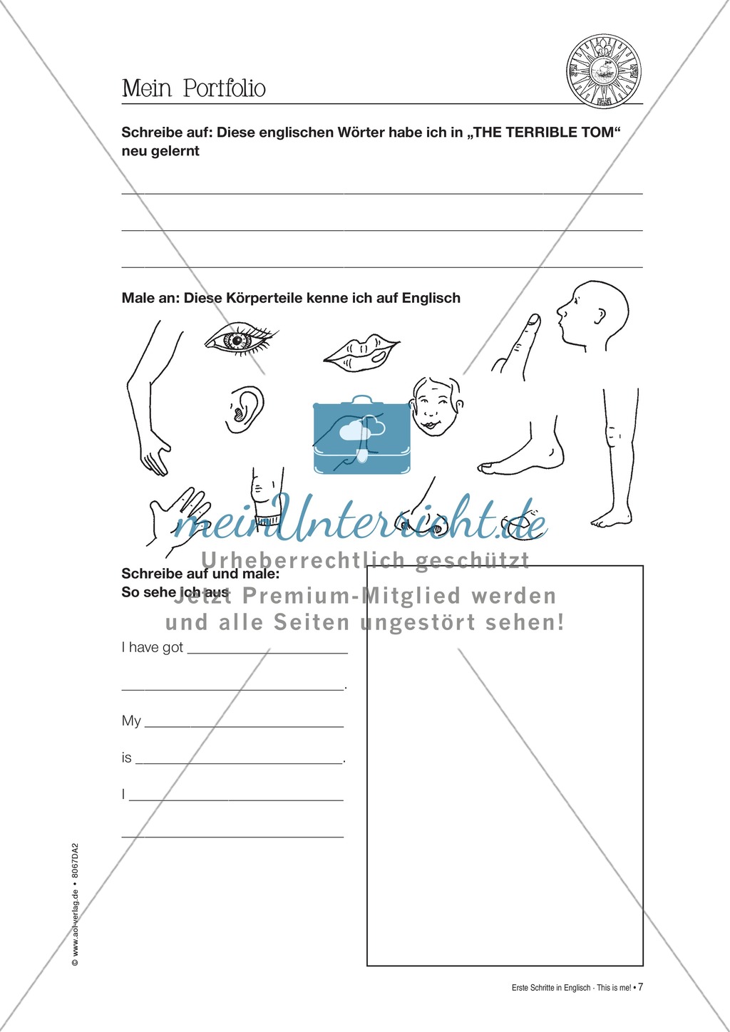 Me and my body: Übungen + Lösungen Preview 7