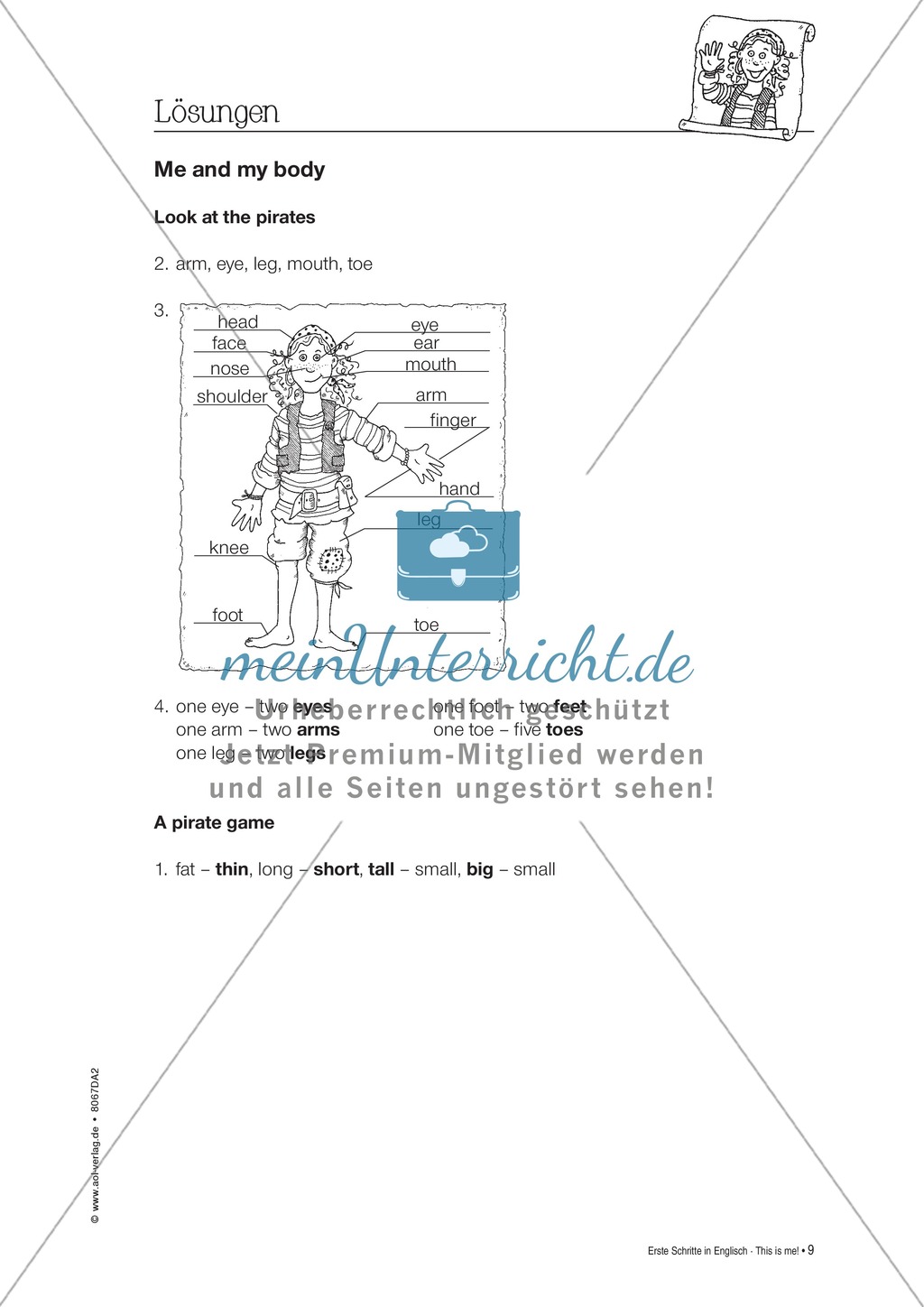 Me and my body: Übungen + Lösungen Preview 9