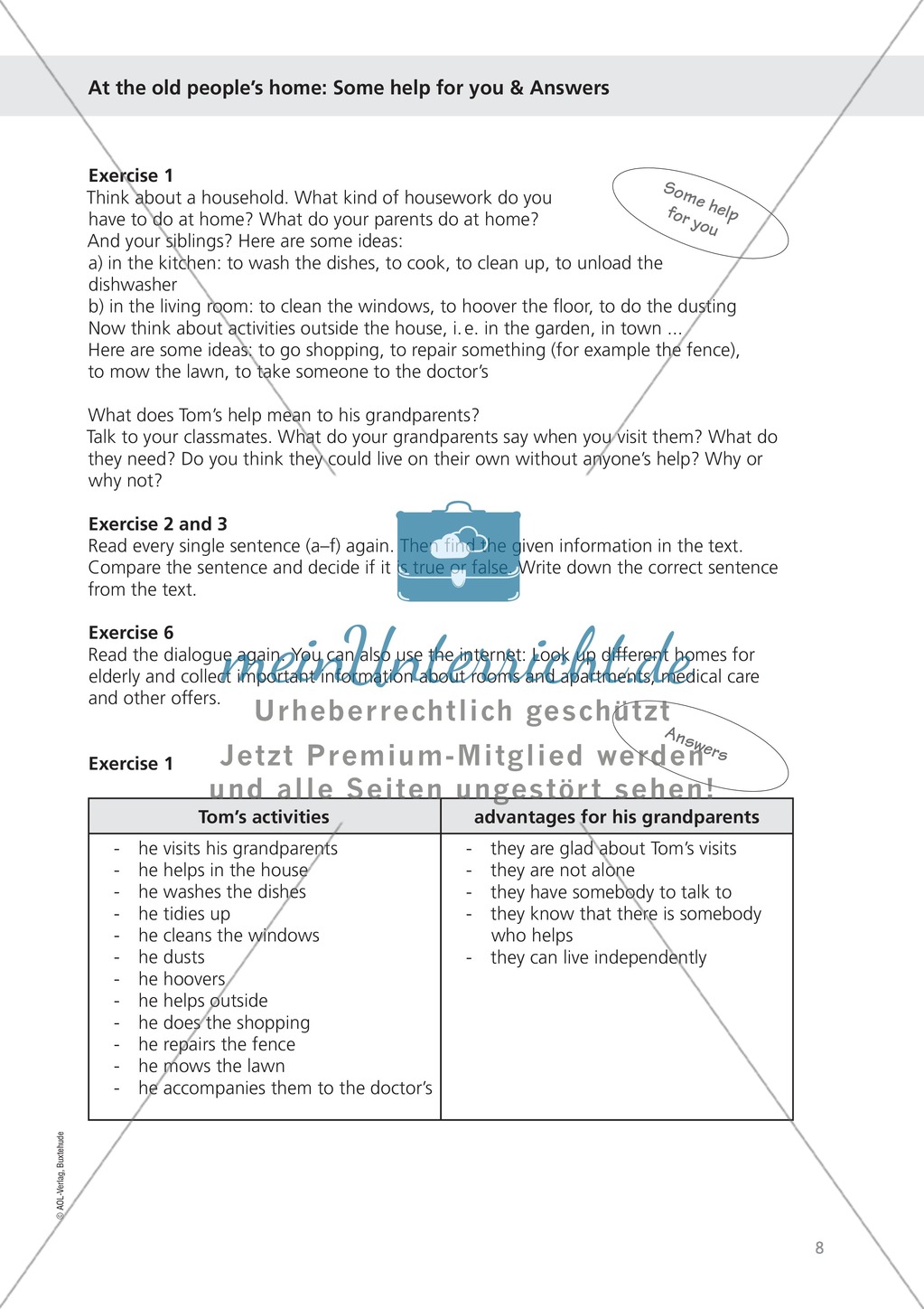 At an old people's home: Wortschatz + Übungen zu Conditional clauses type I Preview 5