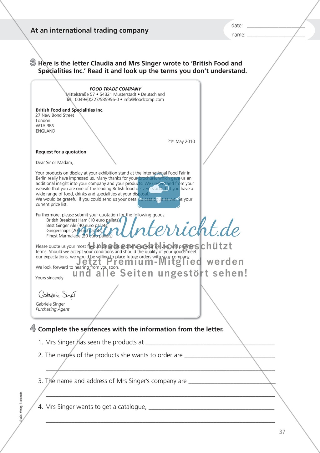 Working at an international trading company: Wortschatz internationales Handelsunternehmen + Übungen zum Passiv Preview 2
