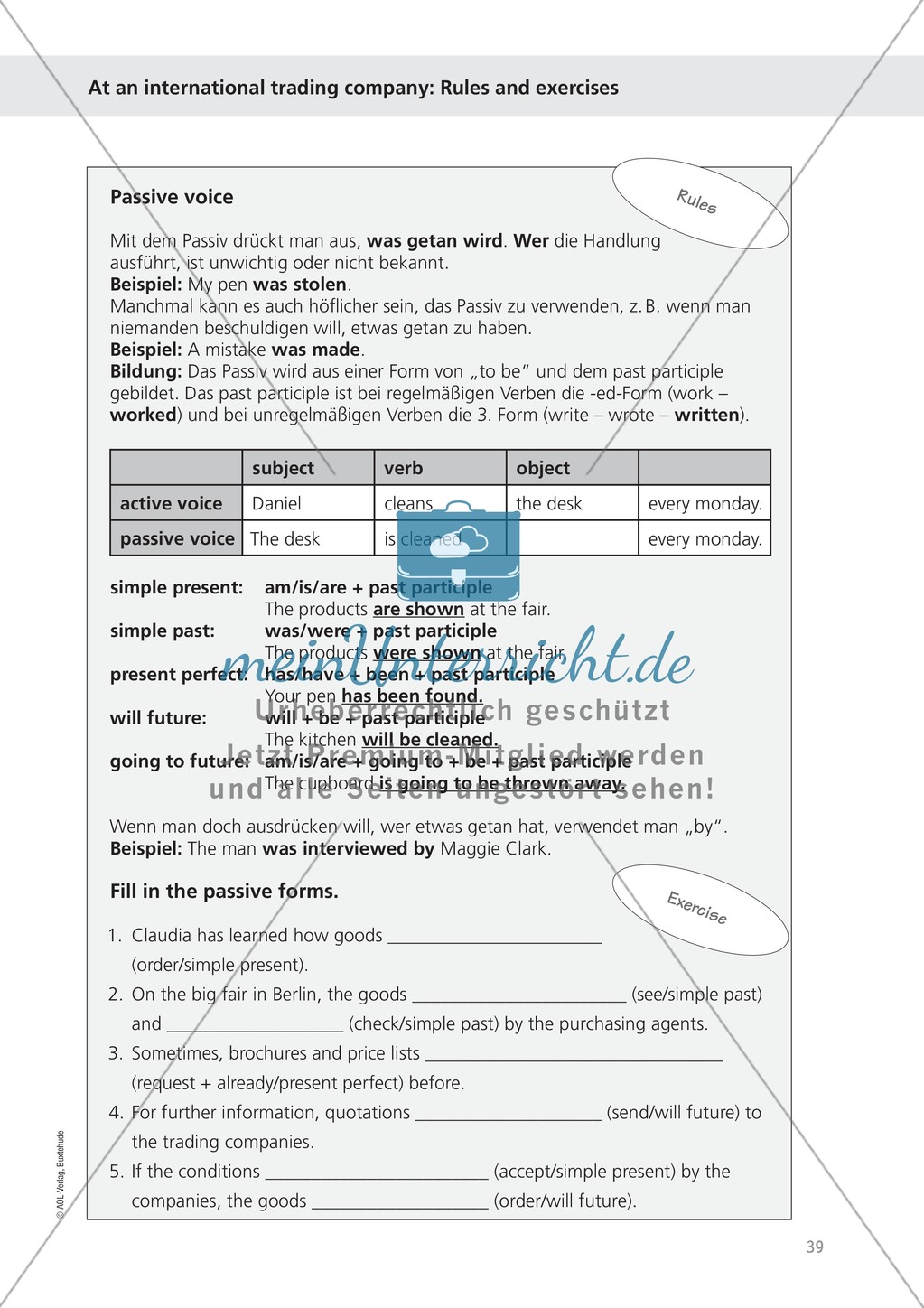 Working at an international trading company: Wortschatz internationales Handelsunternehmen + Übungen zum Passiv Preview 4