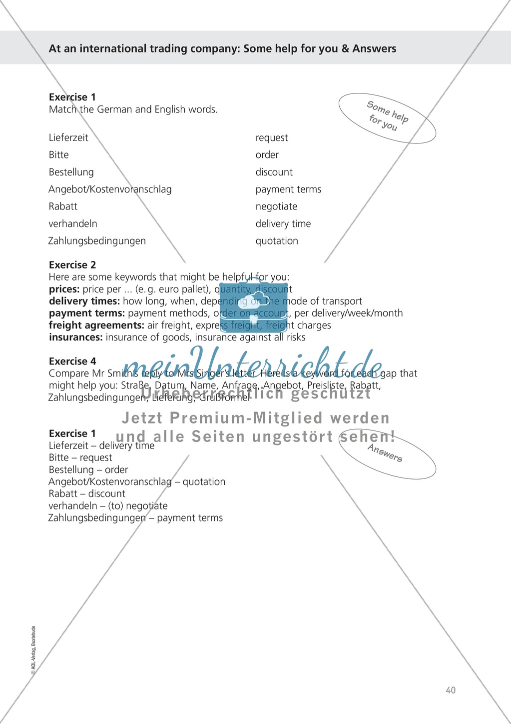 Working at an international trading company: Wortschatz internationales Handelsunternehmen + Übungen zum Passiv Preview 5