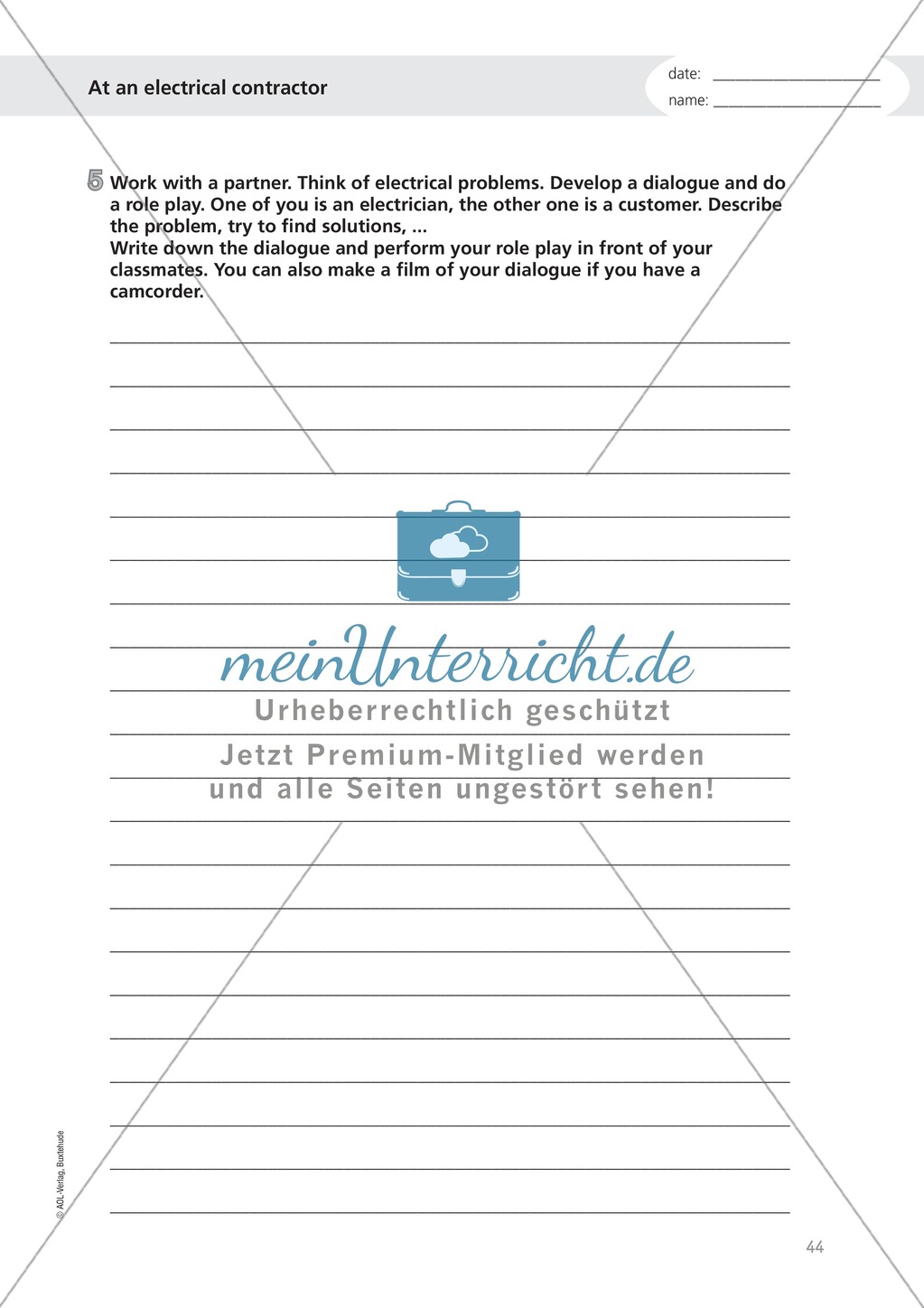 Working as an electrician: Wortschatz Elektriker + Übungen zum Present Perfect Progressive Preview 3