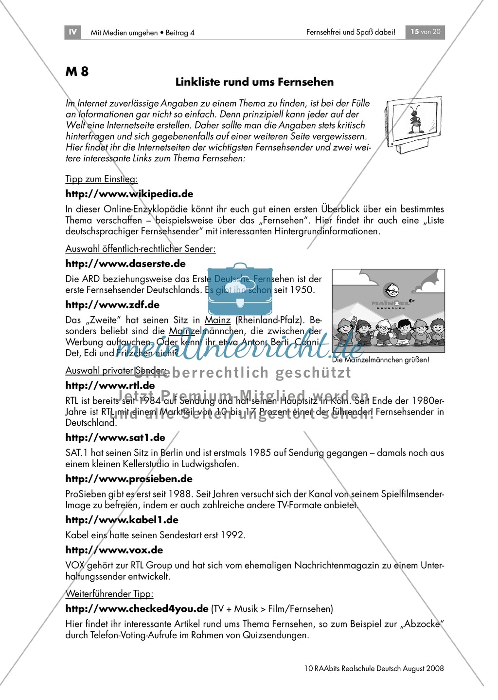 Referate über Sendungen und ihre TV-Formate Preview 1