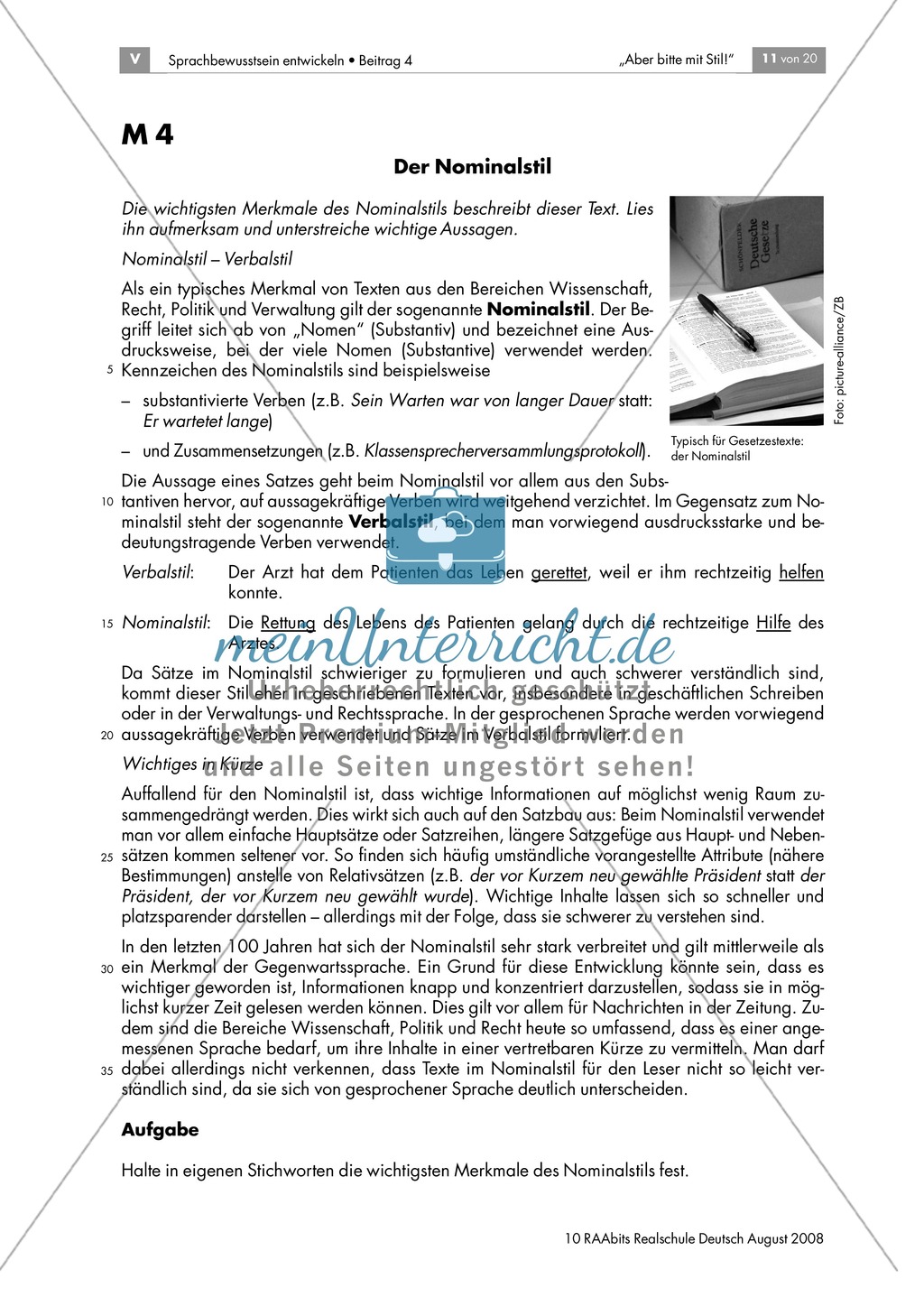 Nominalstil und Verbalstil im Vergleich Preview 1
