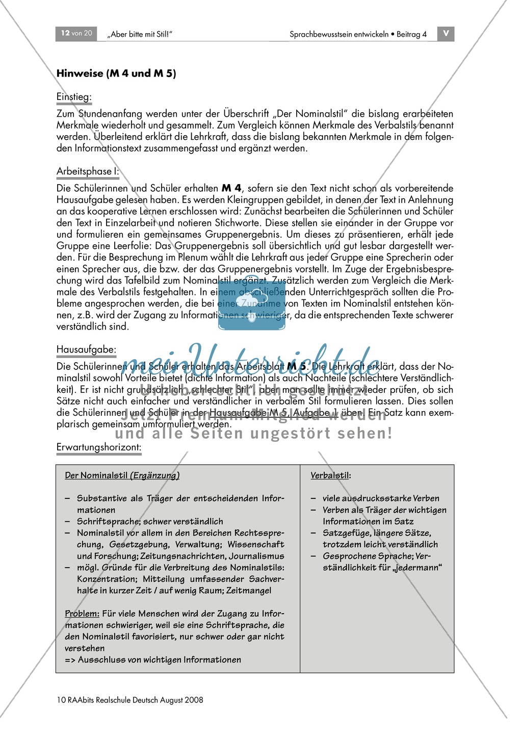 Nominalstil und Verbalstil im Vergleich Preview 2