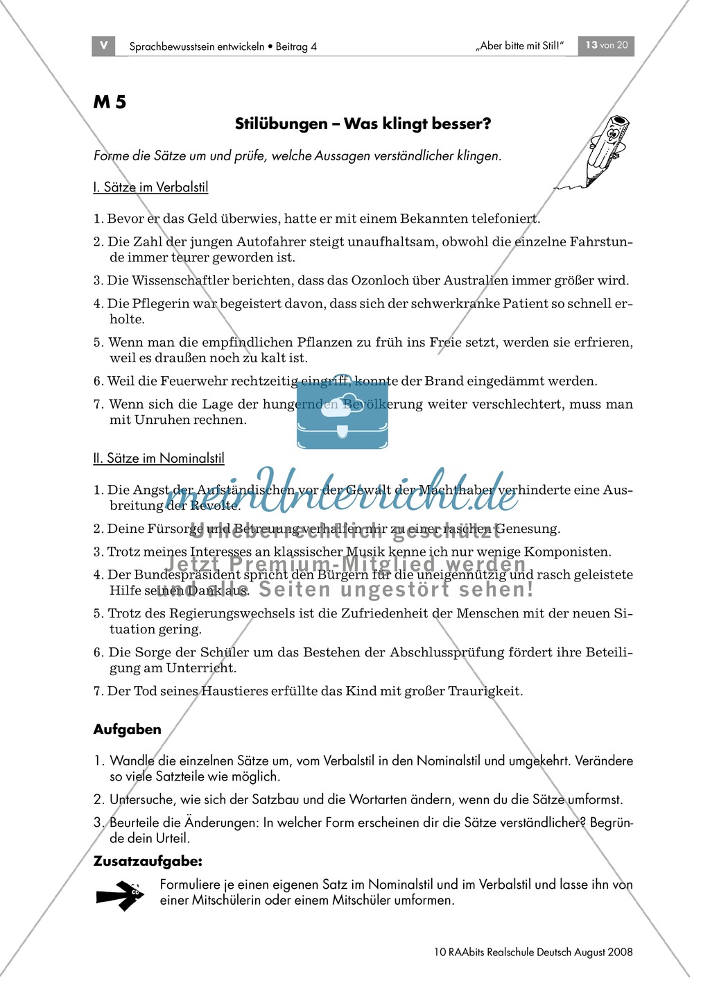 Nominalstil und Verbalstil im Vergleich Preview 3
