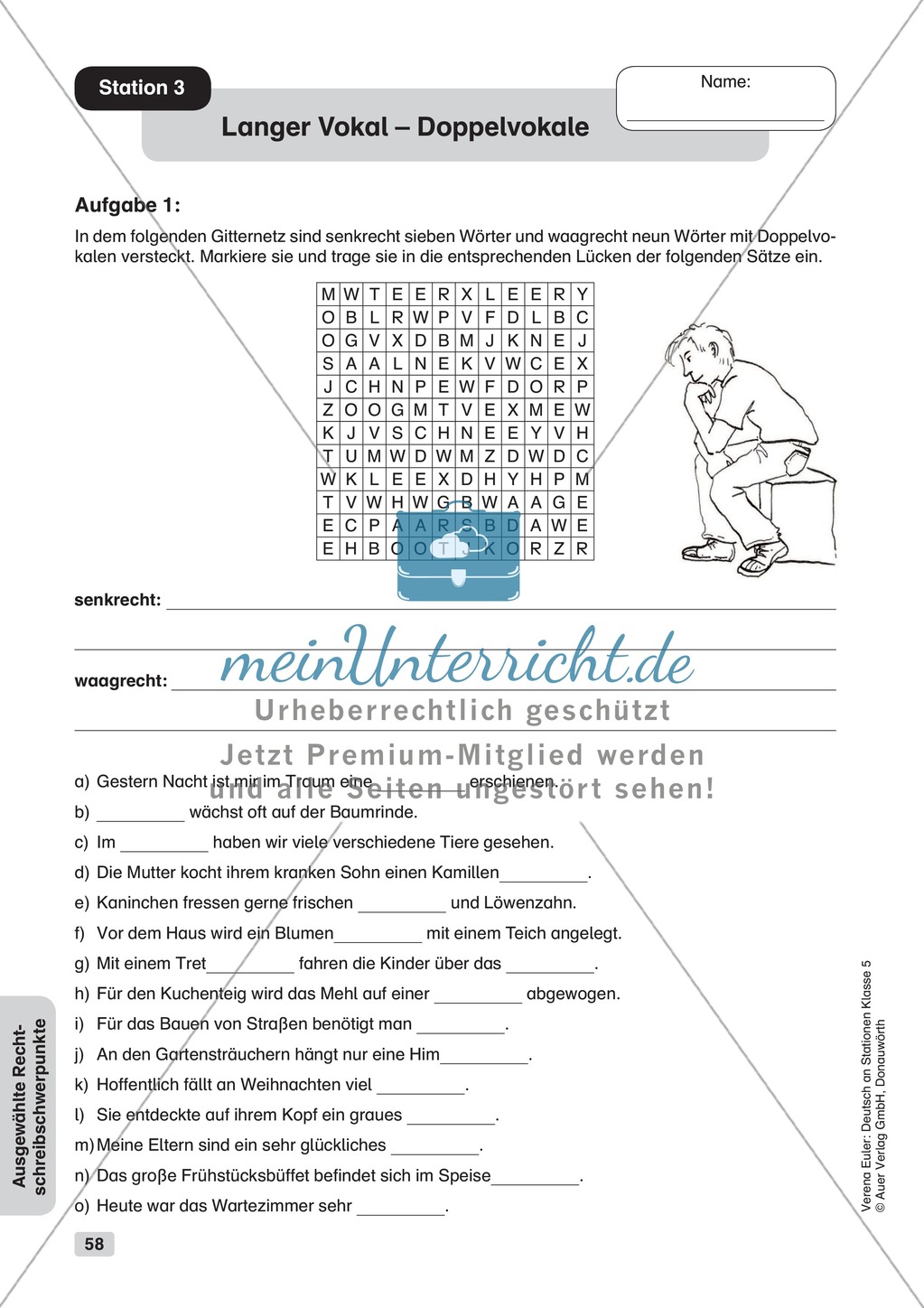 Ausgewählte Rechtschreibschwerpunkte: Übungen + Lösungen Preview 3