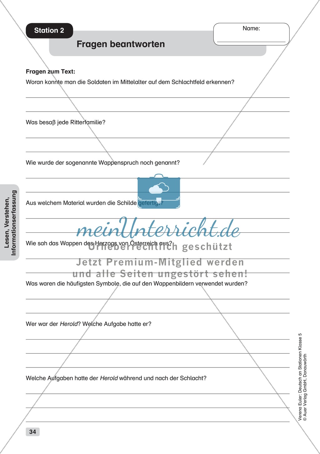 Lesen, Verstehen, Informationserfassung: Übungen + Lösungen Preview 3
