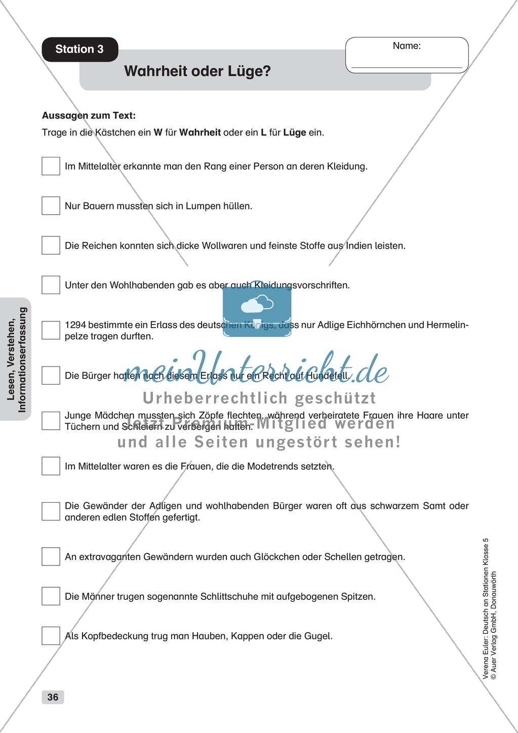 Lesen, Verstehen, Informationserfassung: Übungen + Lösungen Preview 5
