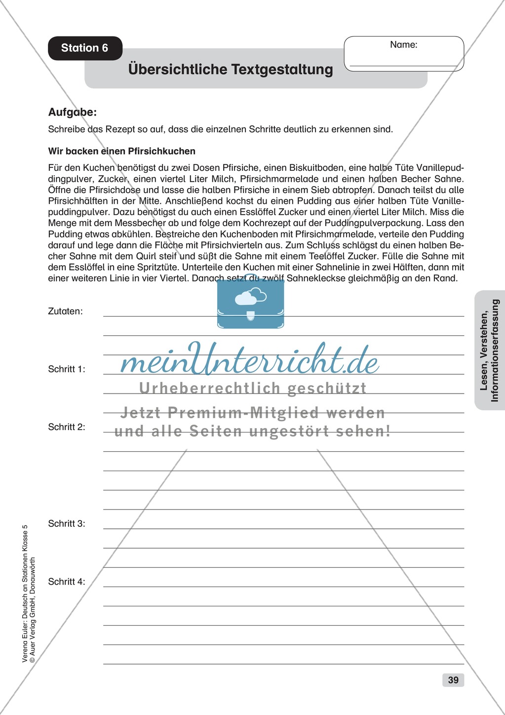 Lesen, Verstehen, Informationserfassung: Übungen + Lösungen Preview 8