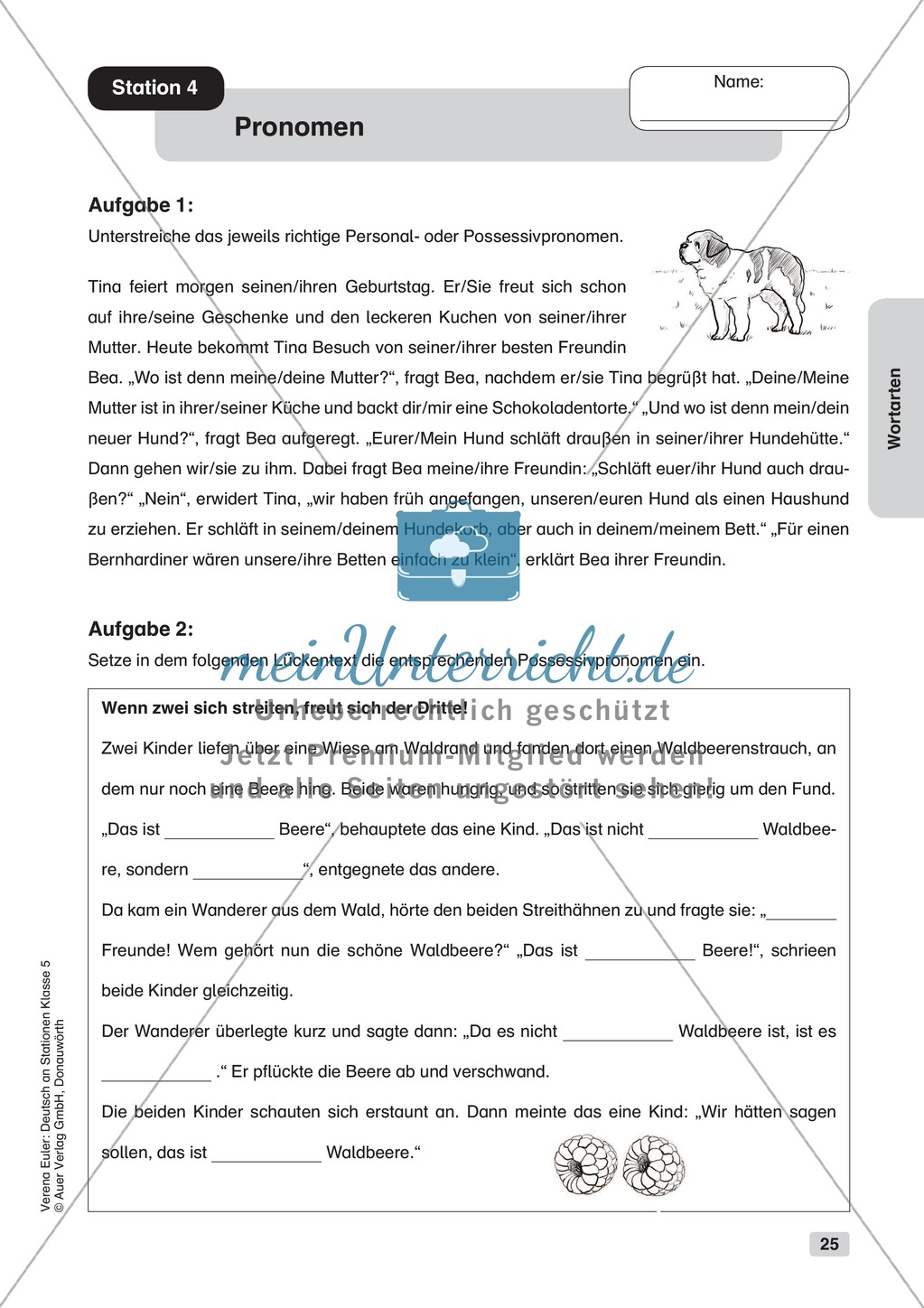 Wortarten: Übungen + Lösungen Preview 4