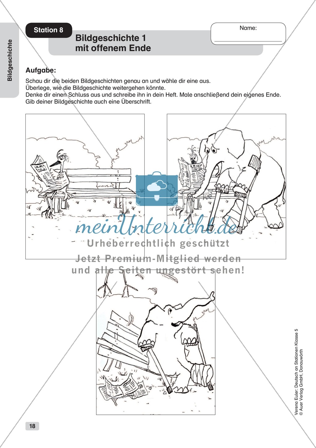 Bildgeschichte: Übungen + Lösungen Preview 11