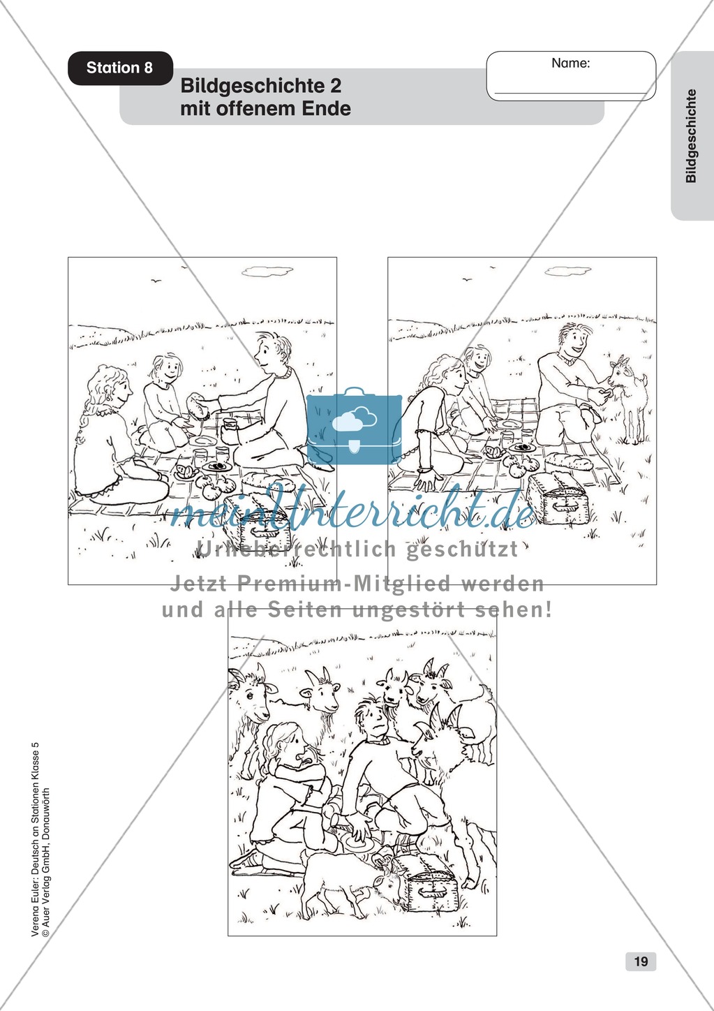 Bildgeschichte: Übungen + Lösungen Preview 12