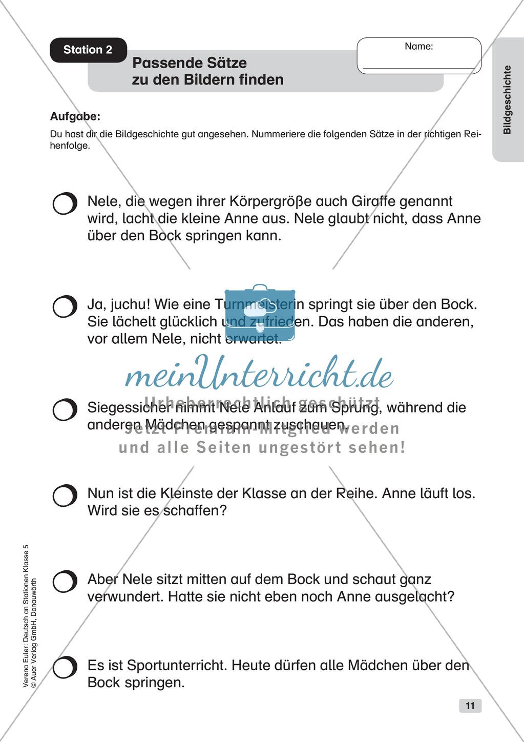 Bildgeschichte: Übungen + Lösungen Preview 4