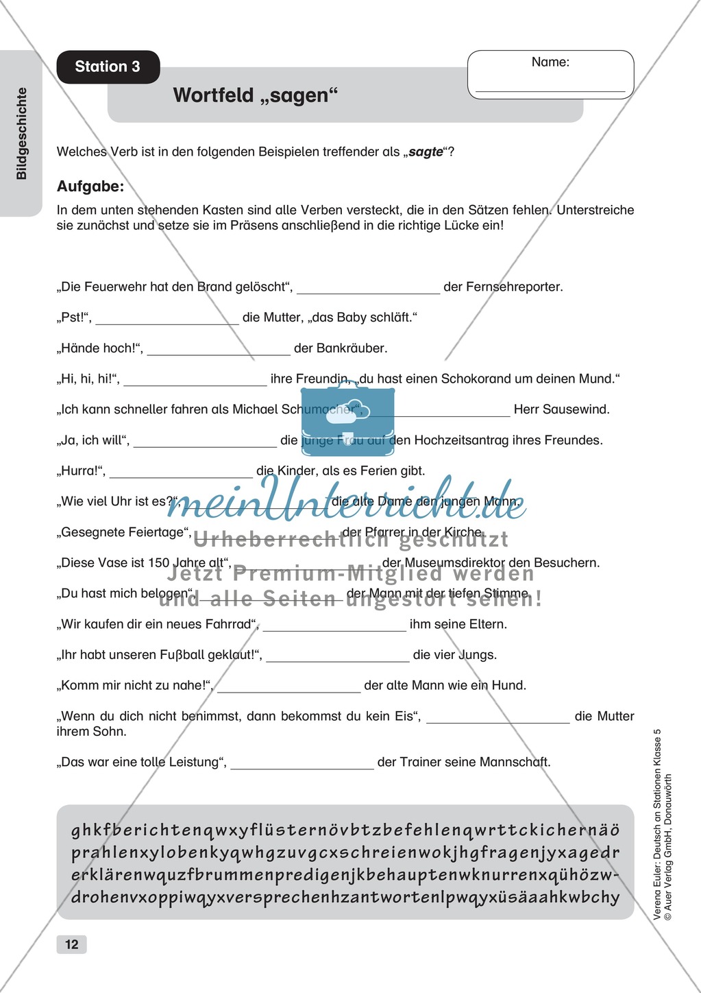 Bildgeschichte: Übungen + Lösungen Preview 5