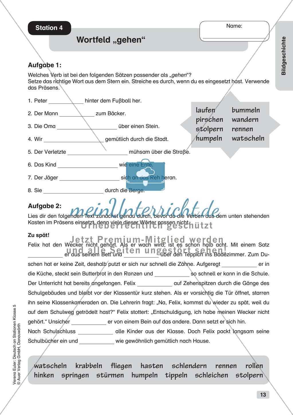 Bildgeschichte: Übungen + Lösungen Preview 6