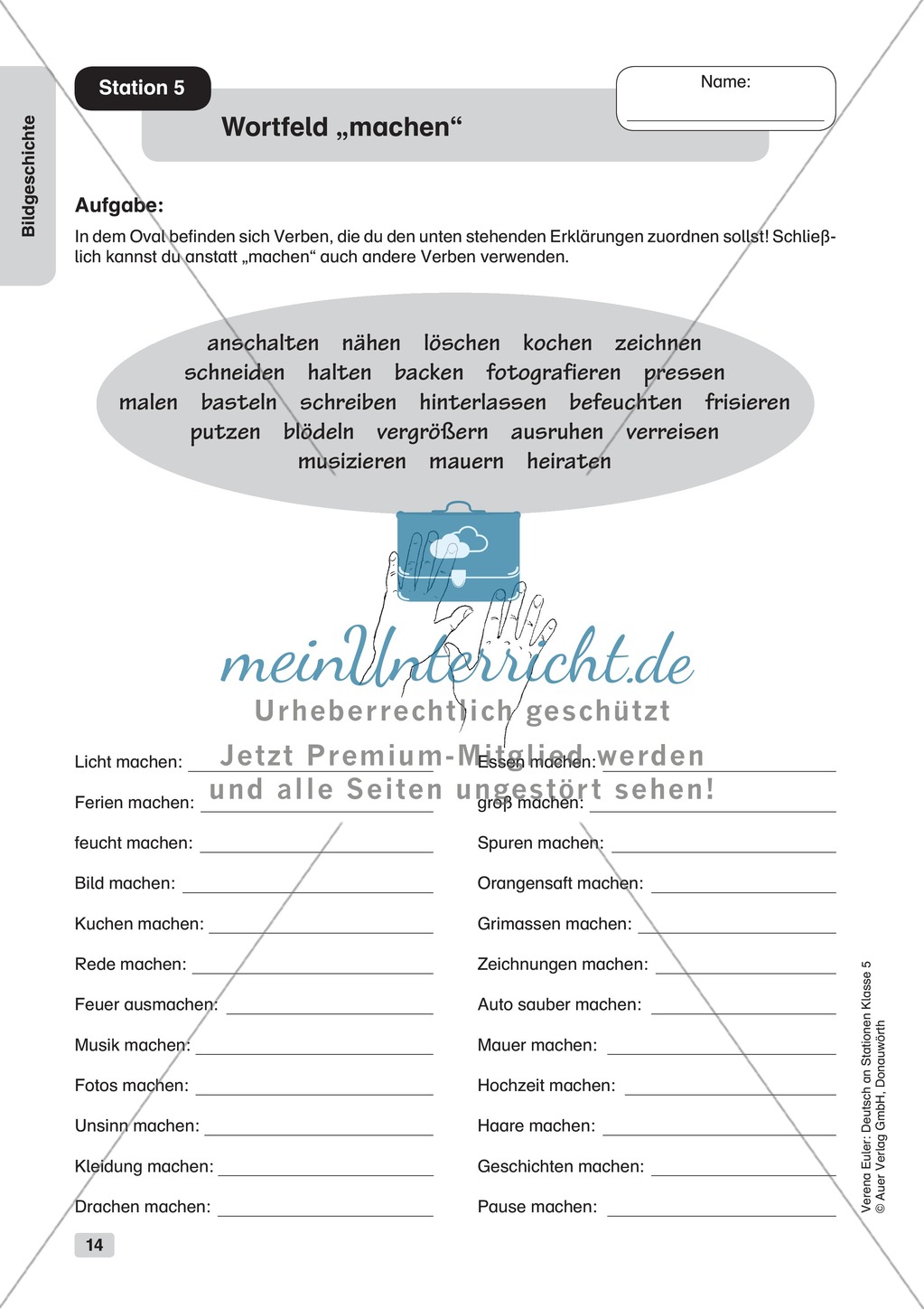 Bildgeschichte: Übungen + Lösungen Preview 7