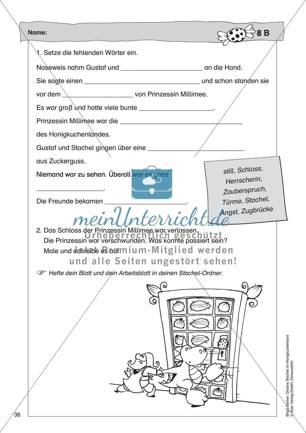 Im Schloss der Prinzessin Millimee: Lesetext + Arbeitsblatt Preview 5