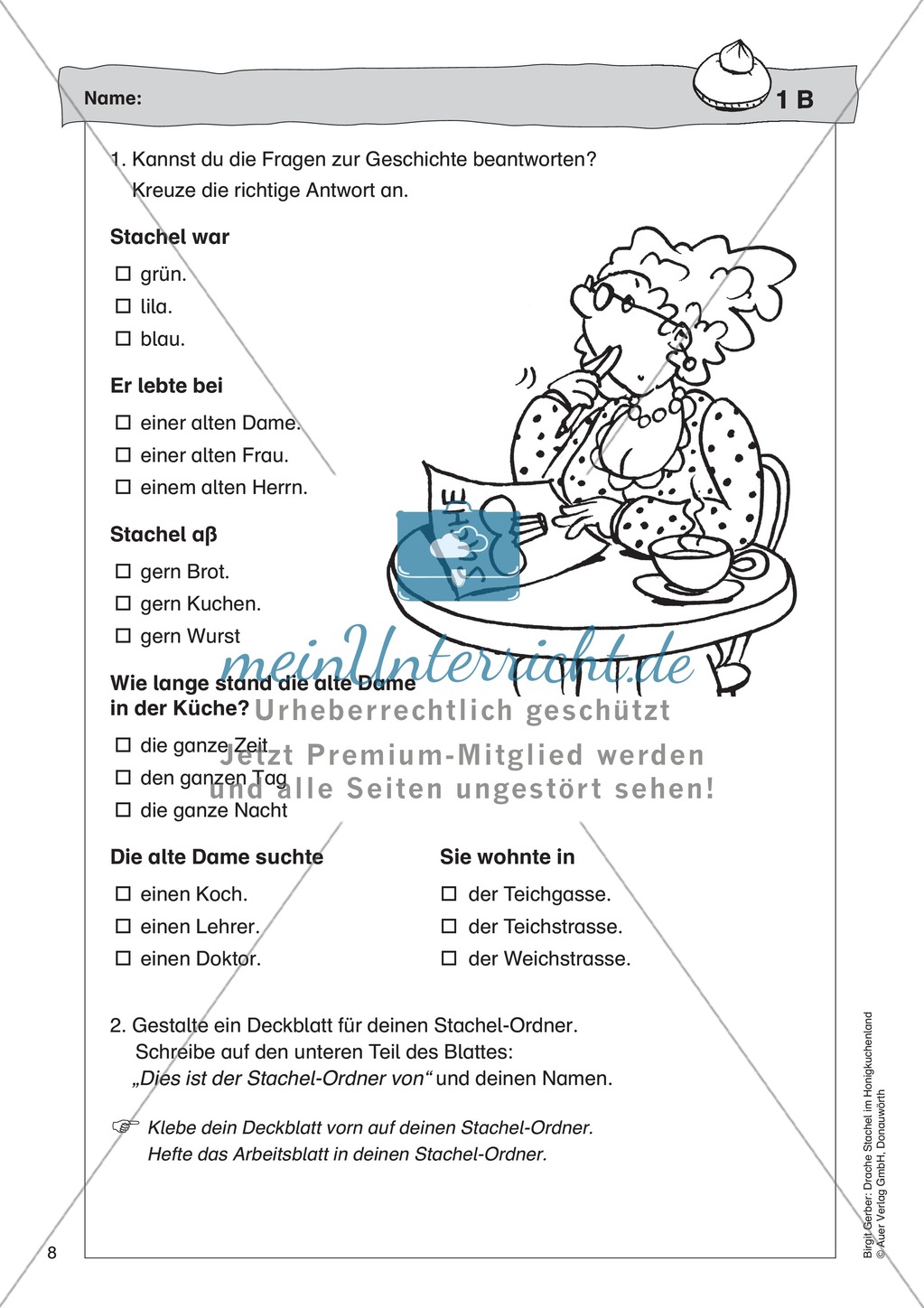 Der Drache Stachel: Lesetext + Arbeitsblatt Preview 4