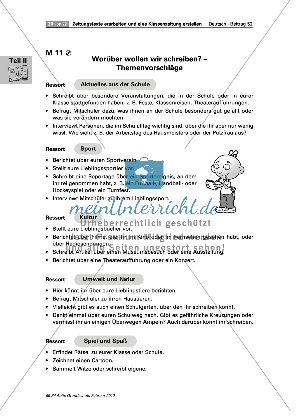 Eine eigene Zeitung erstellen - Redaktionssitzung und Themenvorschläge in der Klasse Preview 2