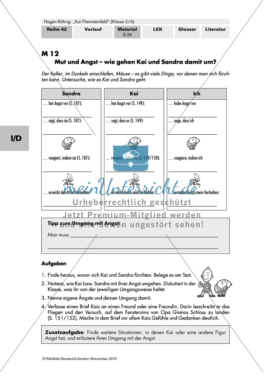 Hagen Röhrig "Kai Flammersfeld": Der Umgang mit den Themen "Mut" und "Angst" anhand des Buches Preview 1