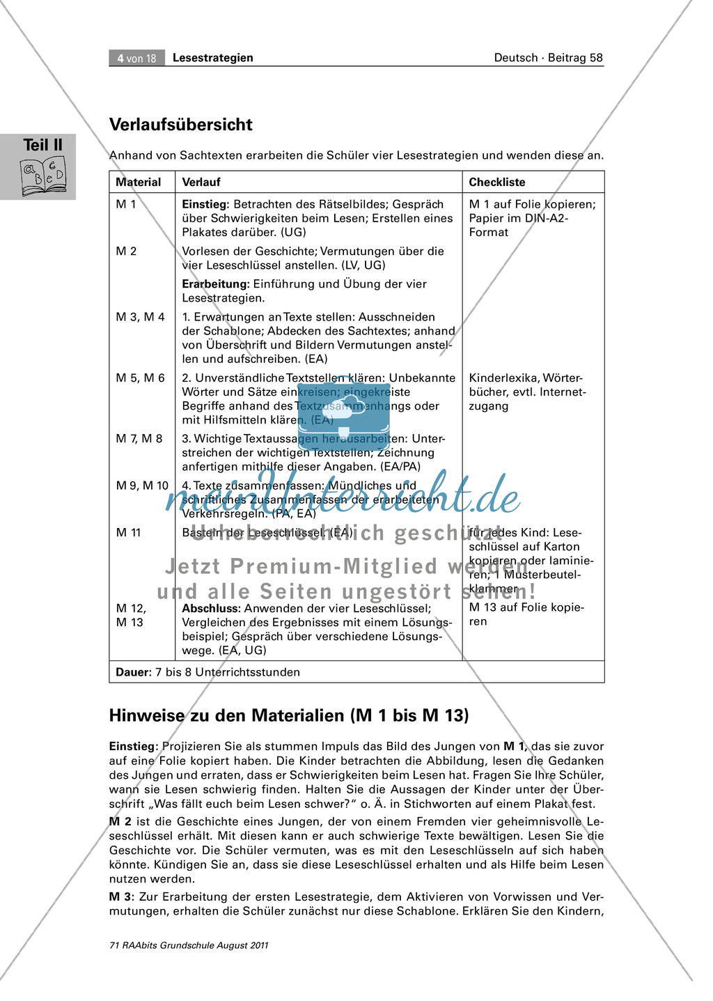 Die vier Schlüssel - Lesestrategien anhand von Sachtexten erarbeiten Preview 4