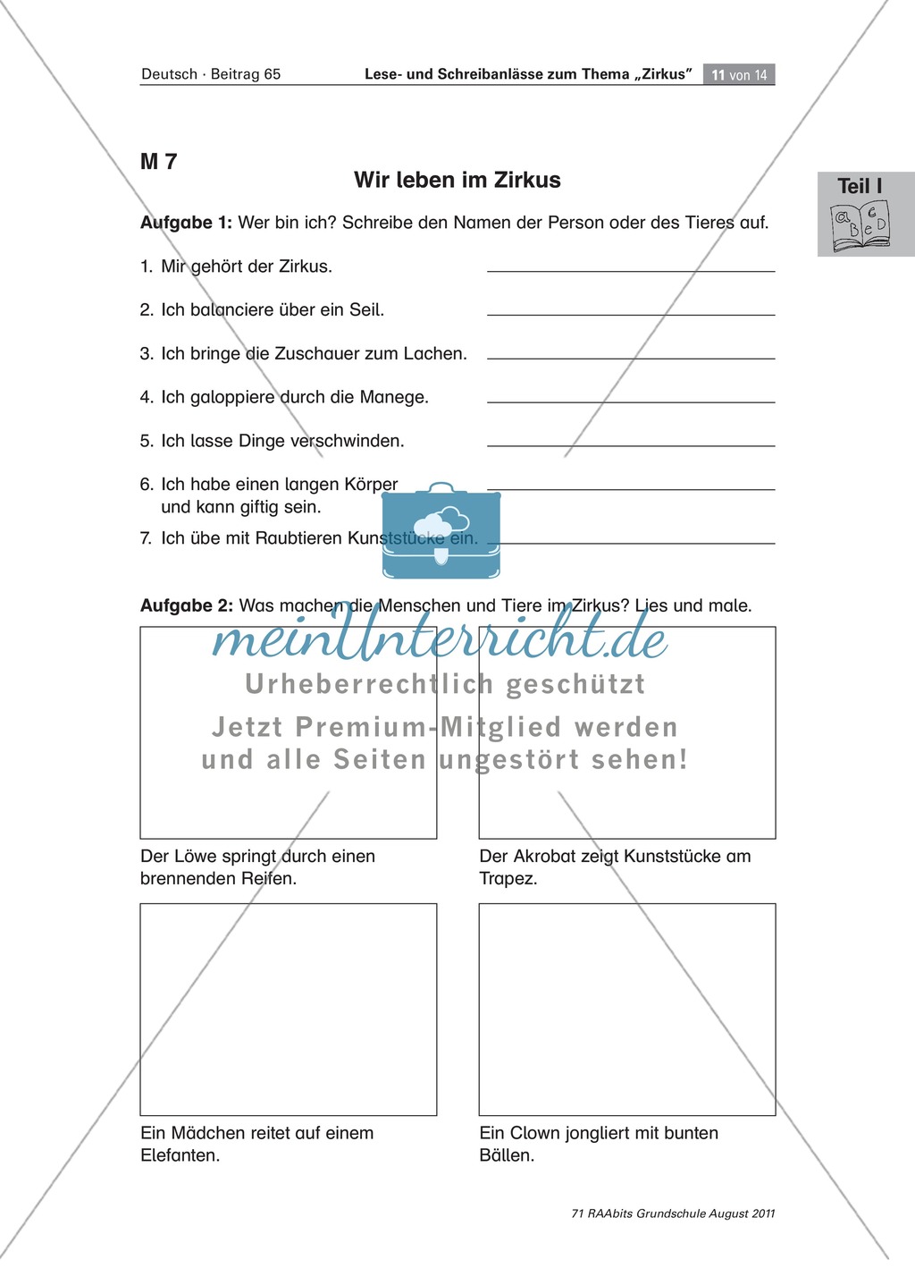Lese- und Schreibanlässe zum Thema