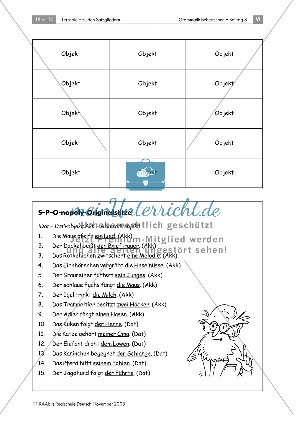 Lernspiele zu den Satzgliedern: Subjekt, Prädikat, Dativobjekt und Akkusativobjekt erkennen und unterscheiden Preview 6