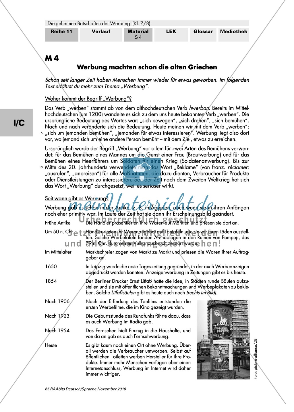 Werbung früher und heute: Werbung als gesellschaftliches Phänomen verstehen, Geschichte und Funktion der Werbung herausarbeiten Preview 4