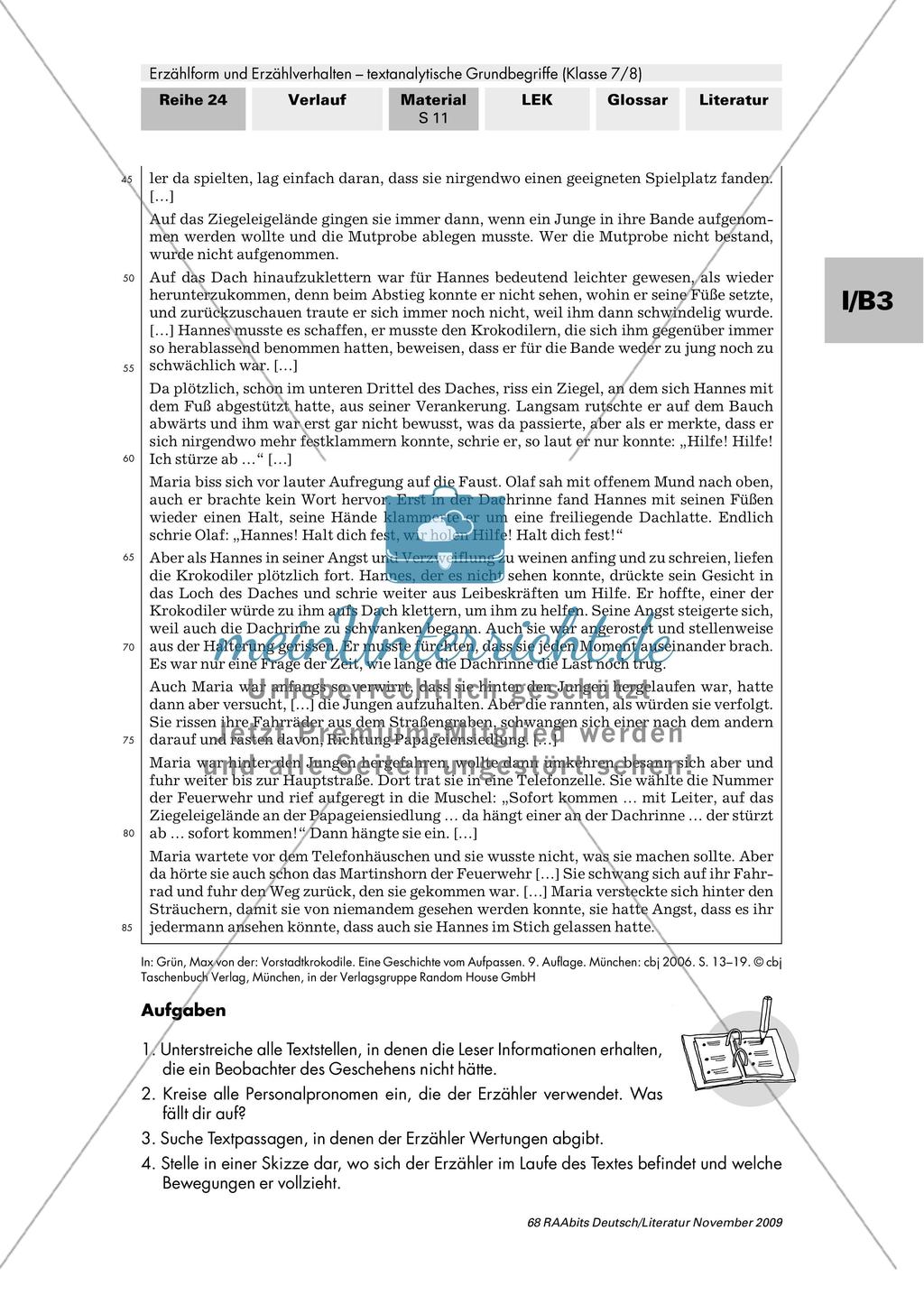 Auktoriales Erzählverhalten am Roman "Vorstadtkrokodile" untersuchen Preview 2