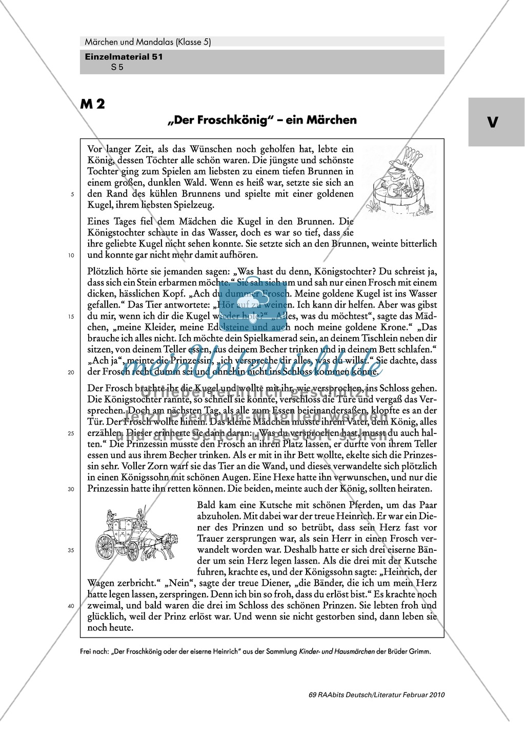 Märchen "Der Froschkönig": Rätsel und Mandalas Preview 1