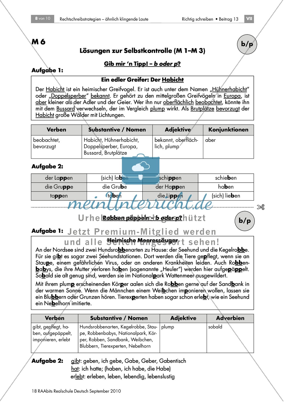Rechtschreibung: Wörter mit b/p Preview 3