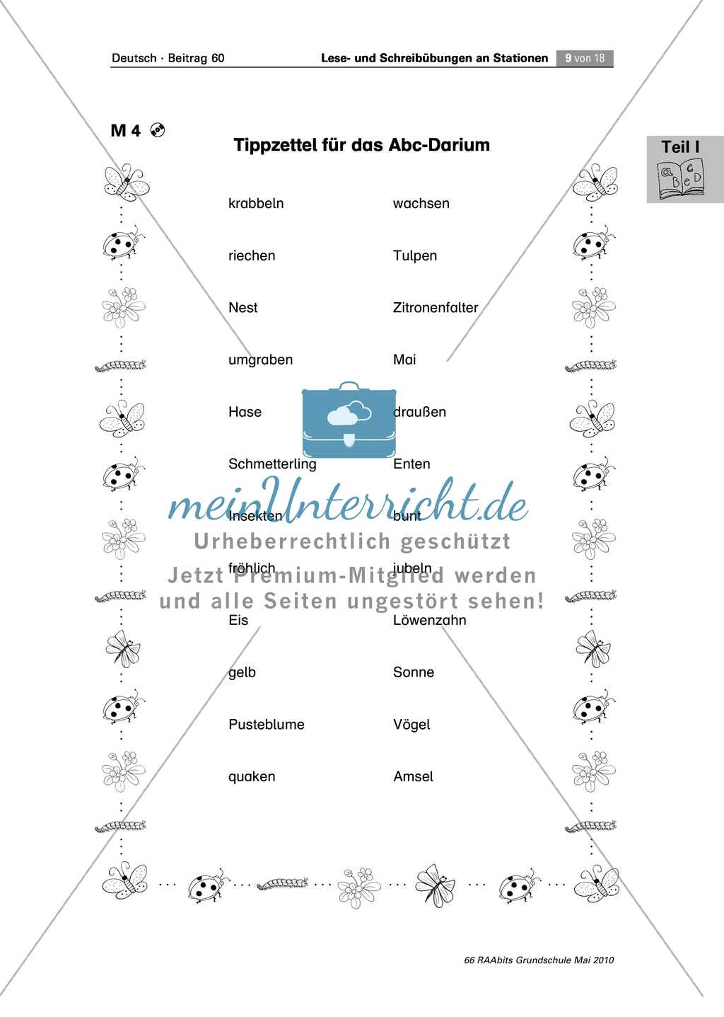 Ein Frühlingsgedicht lesen und eine Wortsammlung dazu erstellen Preview 4