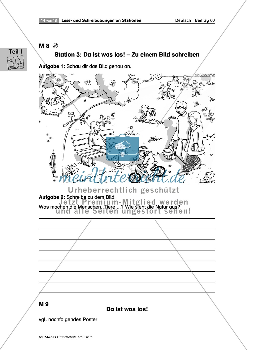 Stationenarbeit an einem Gedicht, einem Text und Bildern zum Thema "Frühling" Preview 5