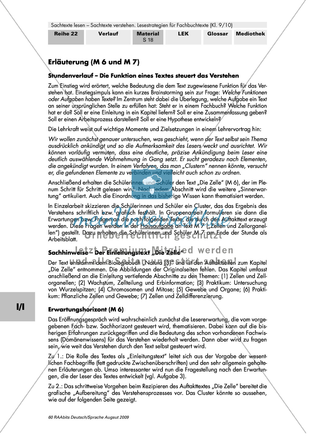 Unterschiedliche Aufgaben von Sachtexten erkennen - beispielhafte Bearbeitung eines Biologietextes Preview 2