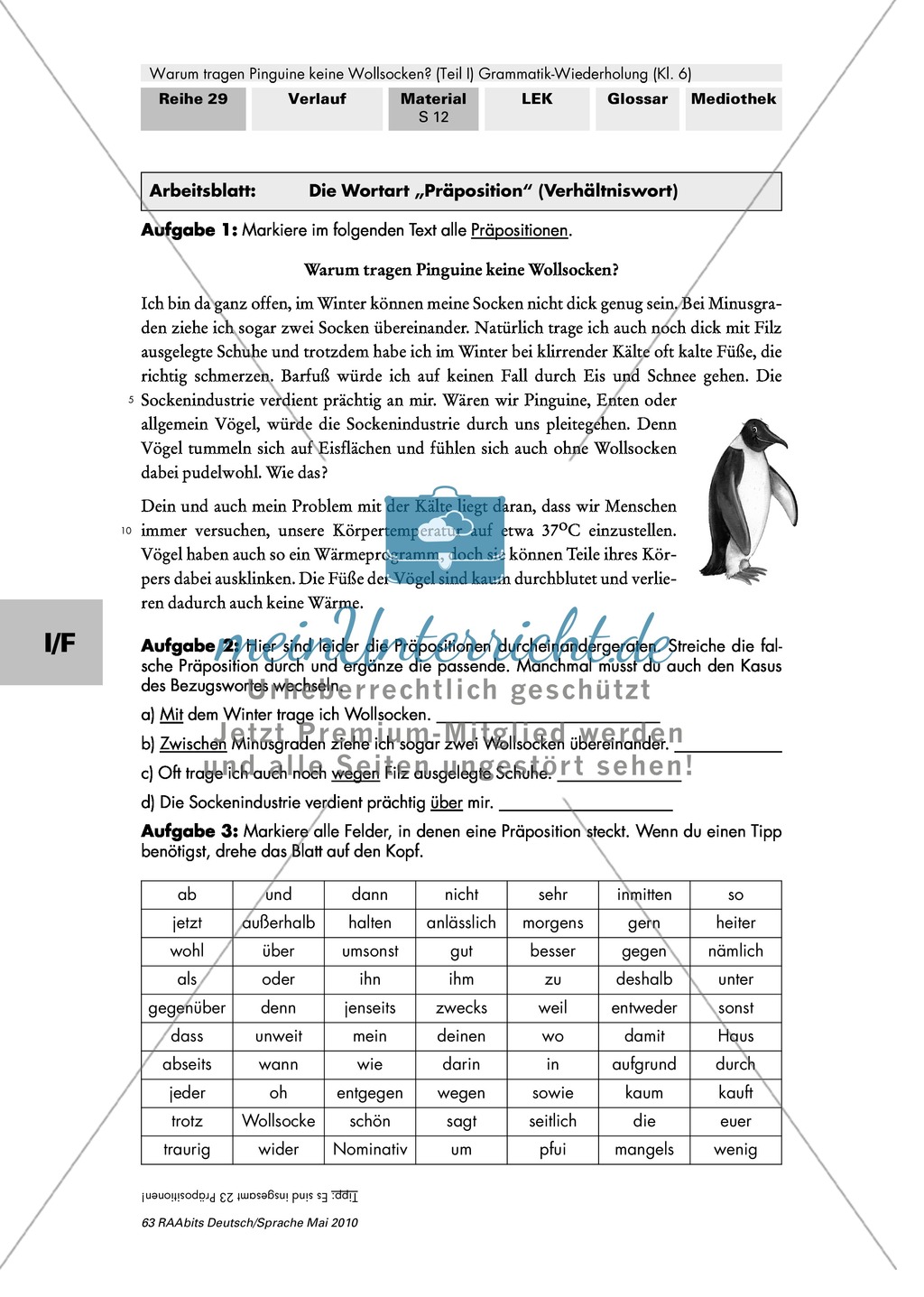 Warum tragen Pinguine keine Wollsocken? Eine individuelle Grammatik-Wiederholung zu den Wortarten Preview 18