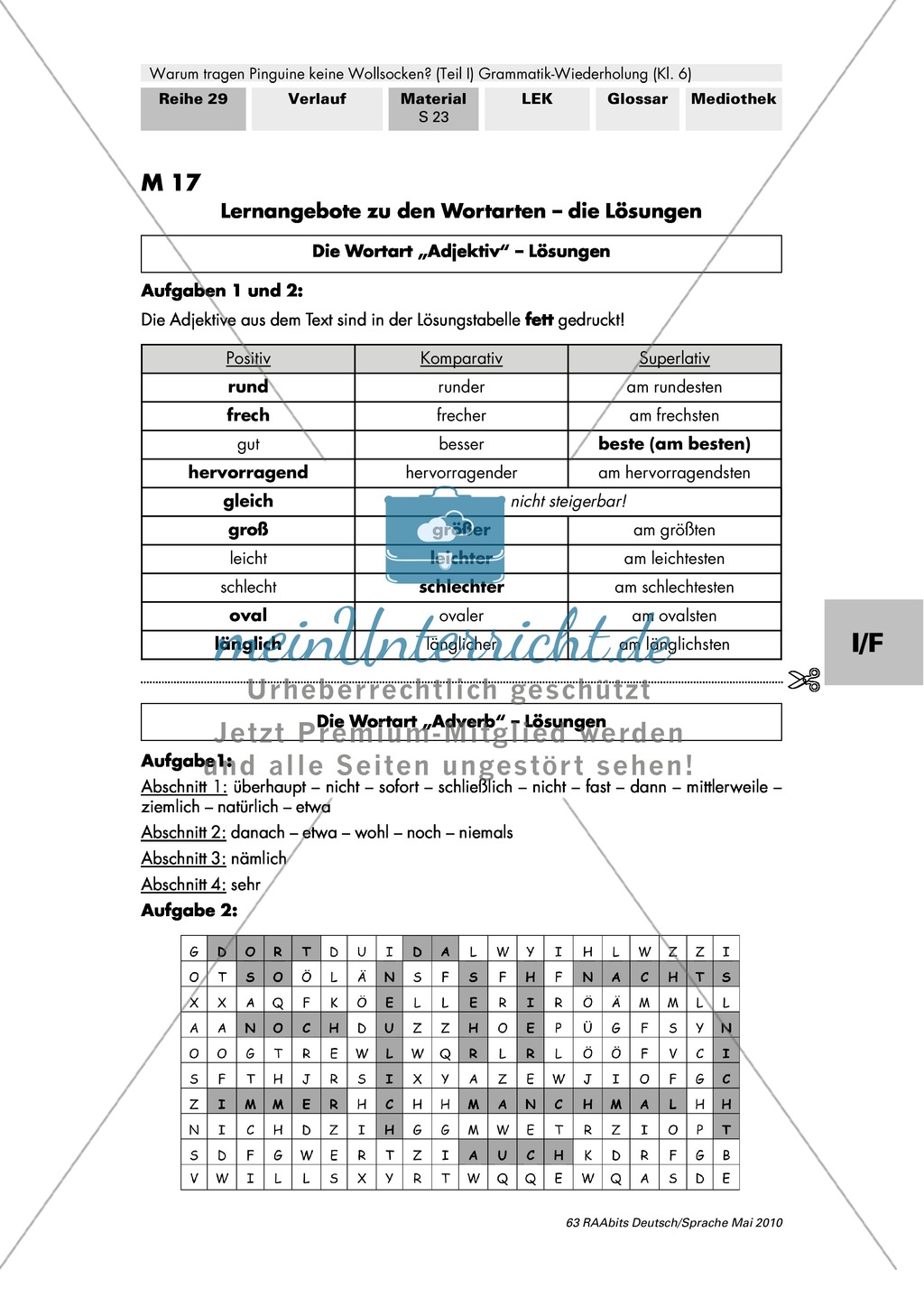 Warum tragen Pinguine keine Wollsocken? Eine individuelle Grammatik-Wiederholung zu den Wortarten Preview 29