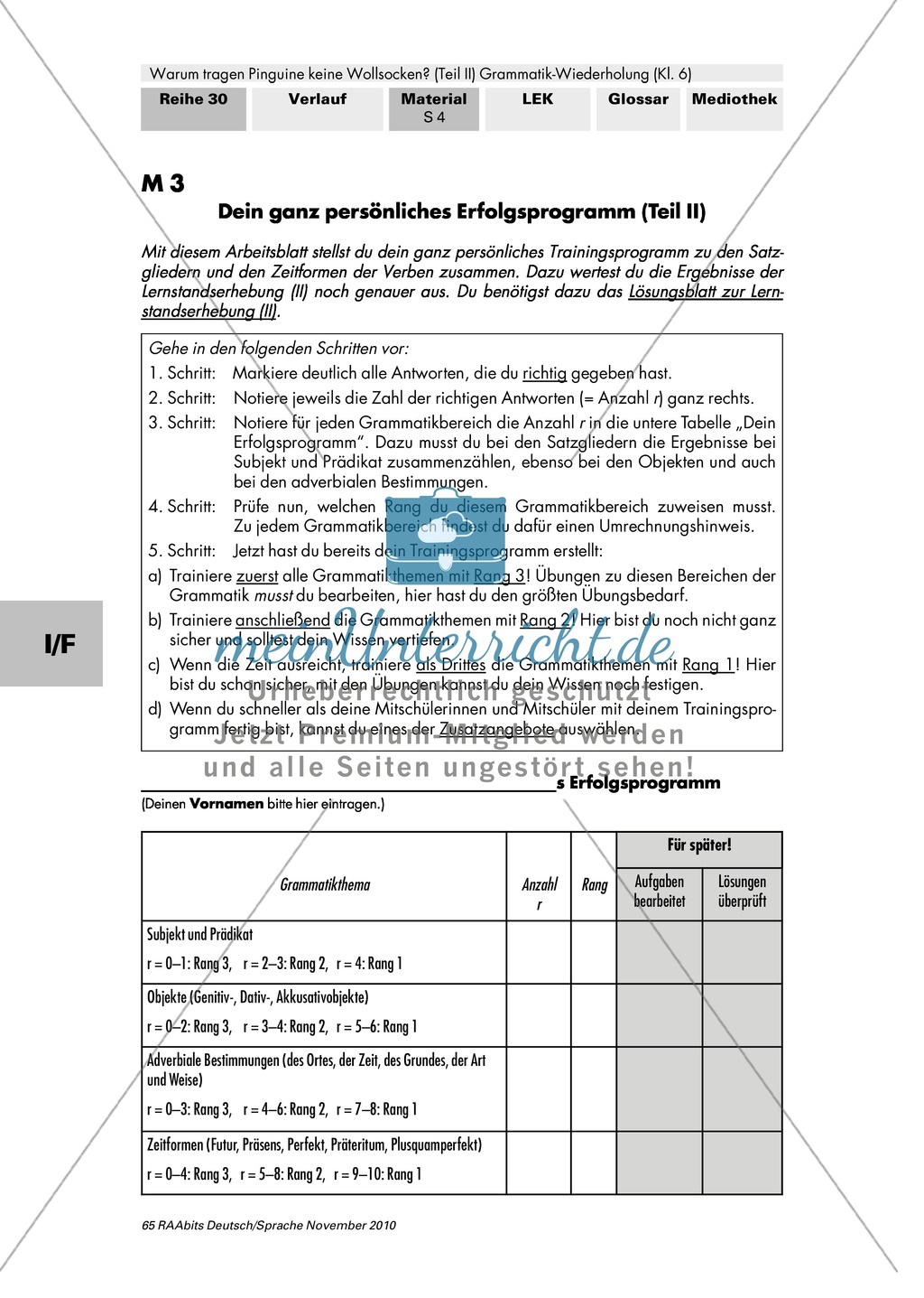 Warum tragen Pinguine keine Wollsocken? Eine individuelle Grammatik-Wiederholung zu Satzgliedern und Tempora Preview 10