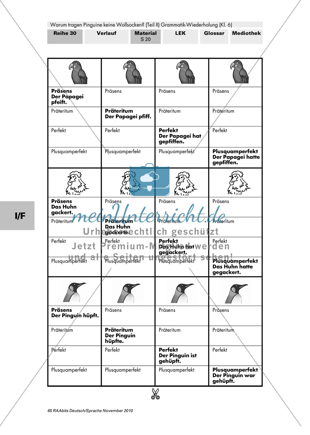 Warum tragen Pinguine keine Wollsocken? Eine individuelle Grammatik-Wiederholung zu Satzgliedern und Tempora Preview 26