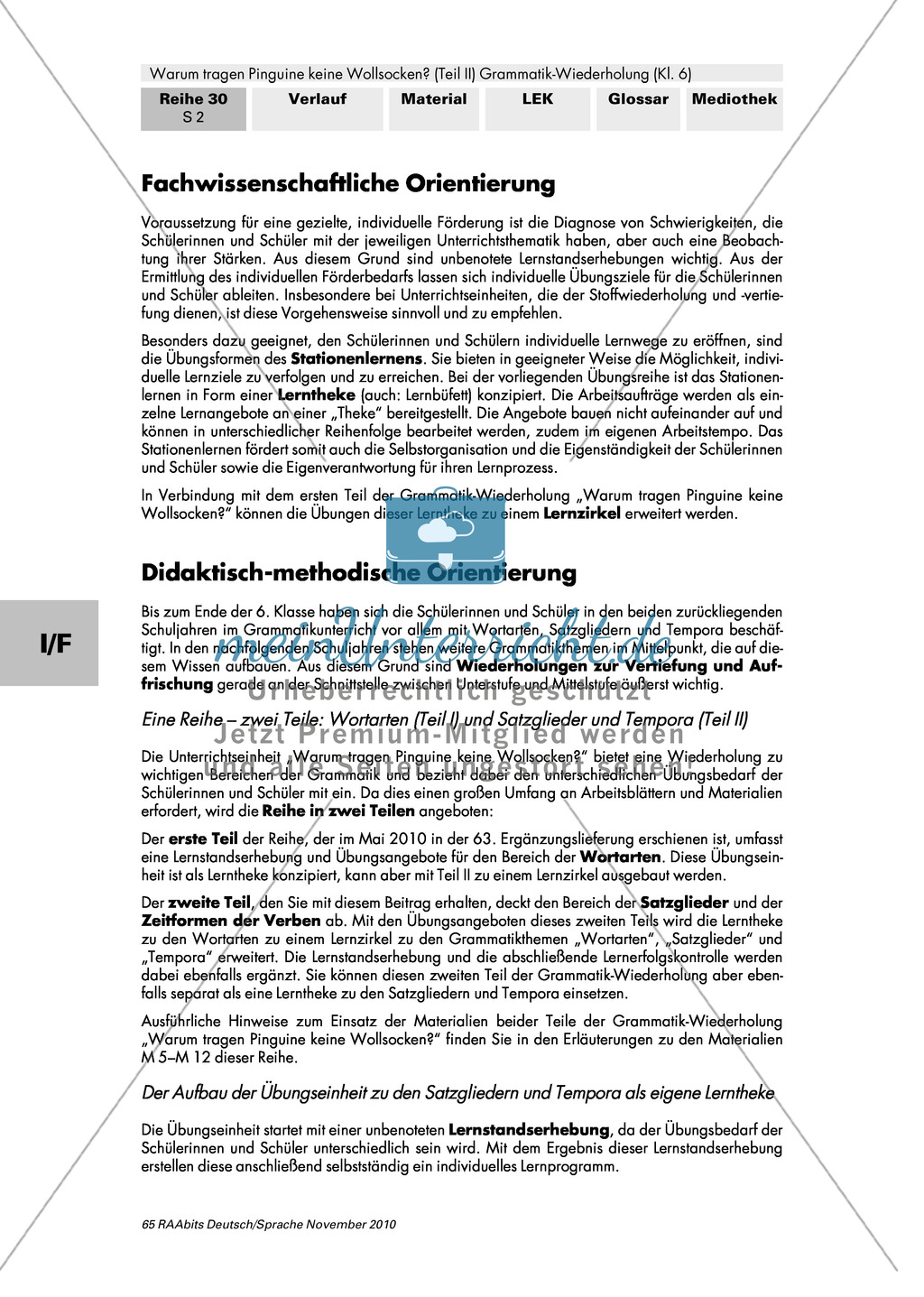 Warum tragen Pinguine keine Wollsocken? Eine individuelle Grammatik-Wiederholung zu Satzgliedern und Tempora Preview 2