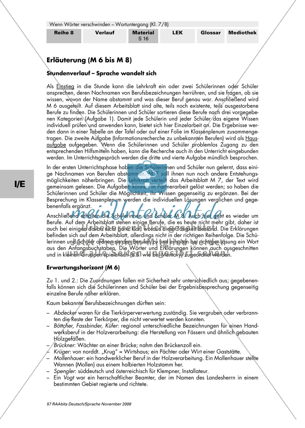 Sprachwandel: Sprache verändert sich: Berufe + Ursprung von Familiennamen Preview 4