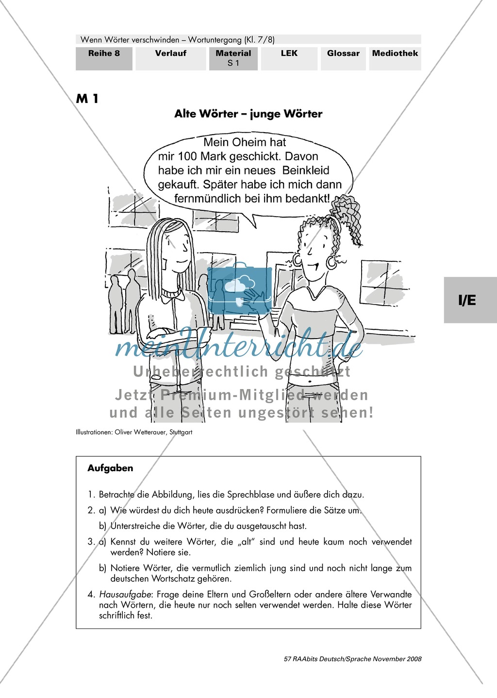Sprachwandel: Worte veralten + Worte sterben aus Preview 1