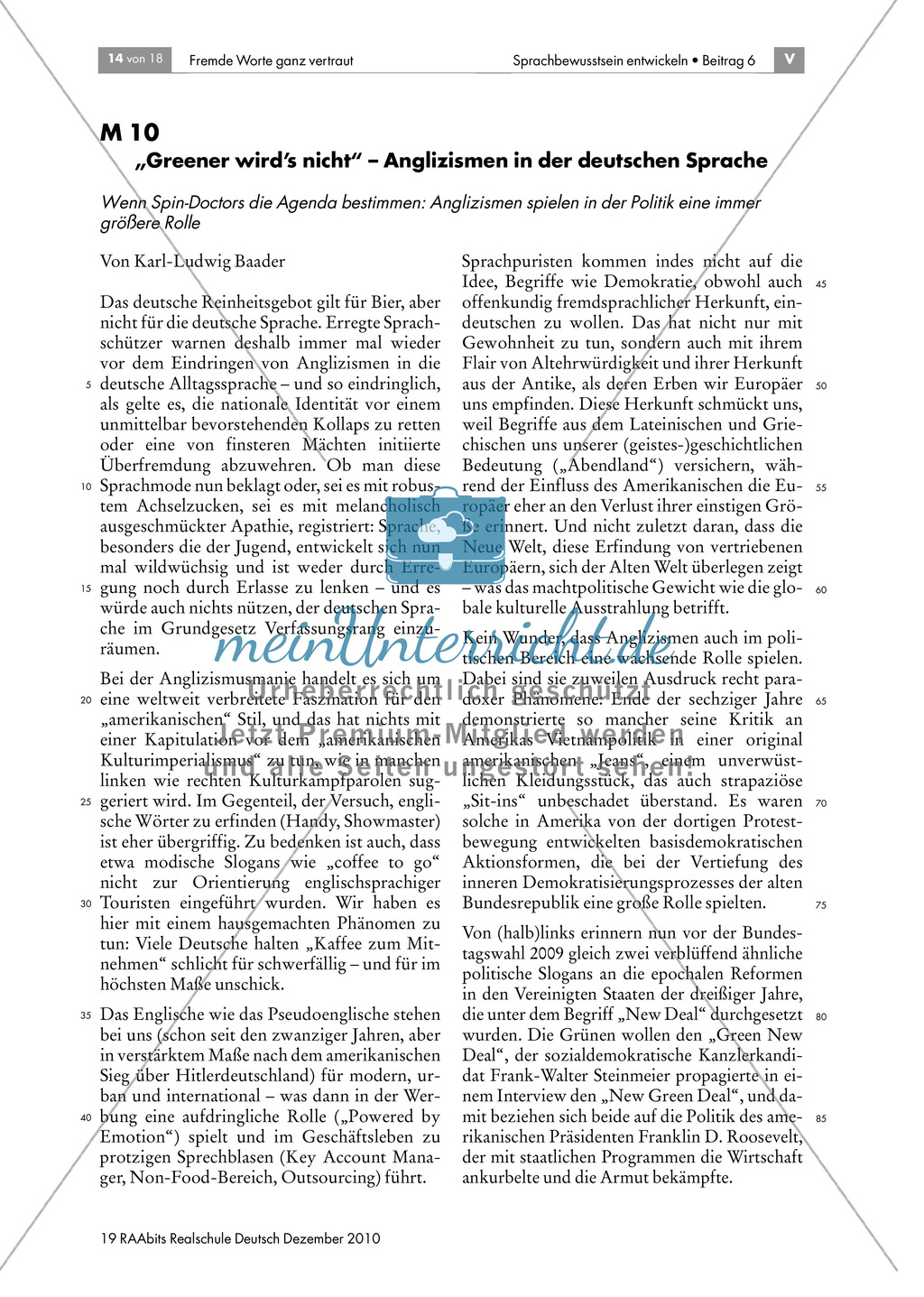 Anglizismen und die deutsche Sprache Preview 1