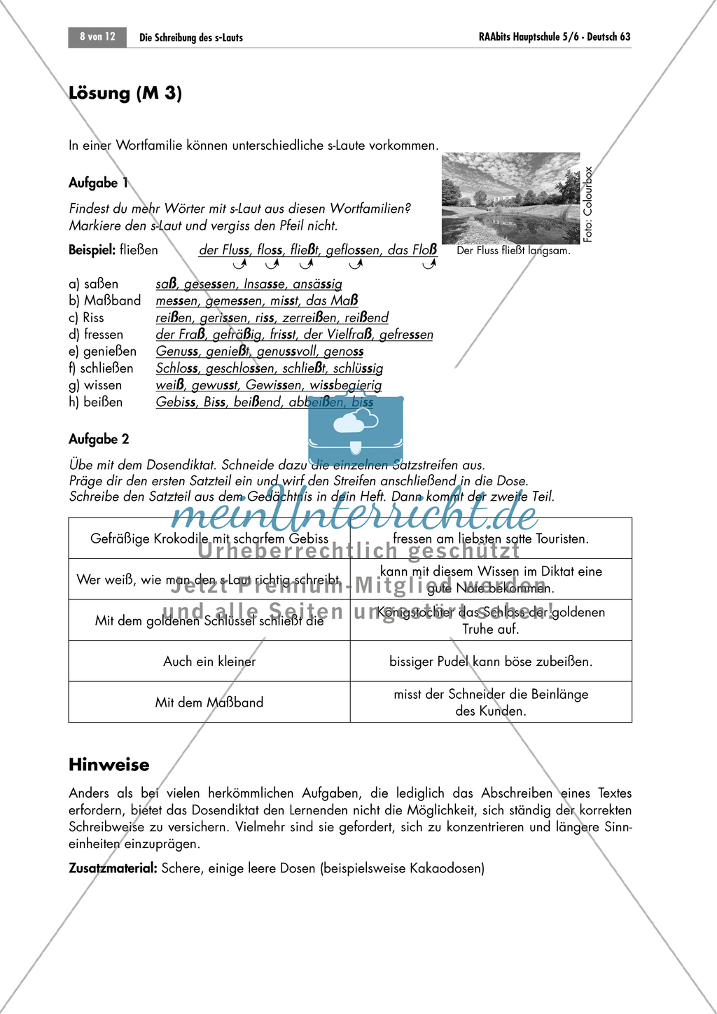 Die Schreibung des s-Lauts in Wortfamilien üben Preview 2