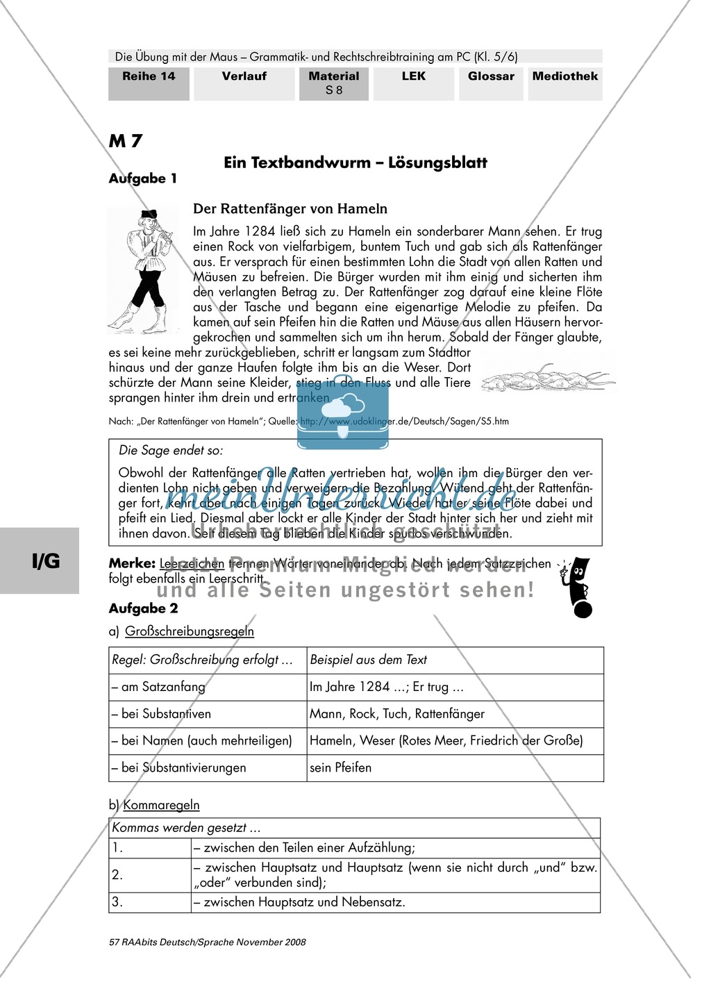 Rechtschreibtraining am PC: Zeichensetzung und Bestimmung von Wortarten + Arbeiten mit Tabellen Preview 2