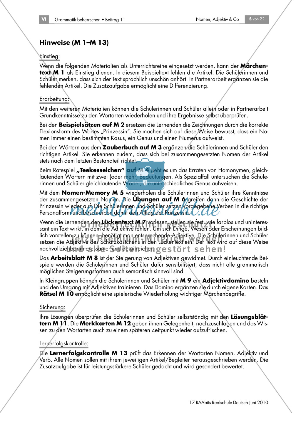 Die Wortart Nomen anhand von Märchen erarbeiten: Nomen + Artikel, Nomen + Kasus, Nomen + Genus Preview 1