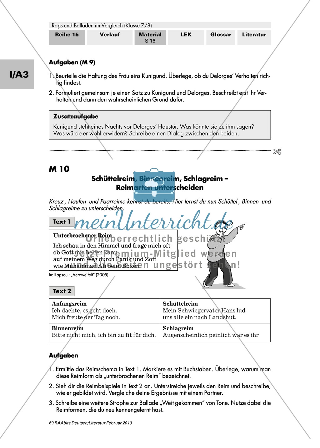 Liebeswerben damals + das richtige Reimschema einhalten am Beispiel: Schiller: "Der Handschuh" Preview 3