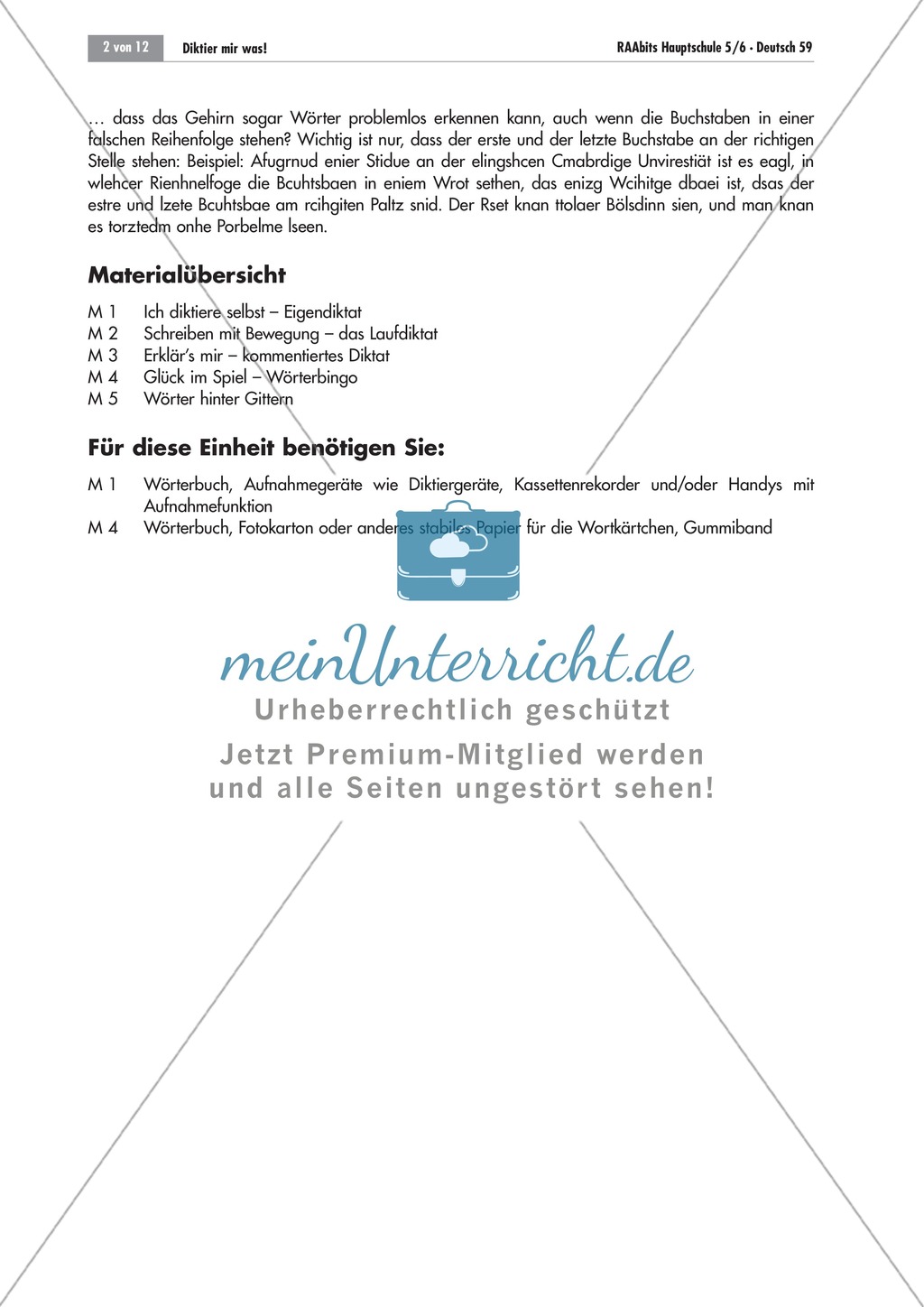 Übungen und Strategien zum korrekten Schreiben Preview 2